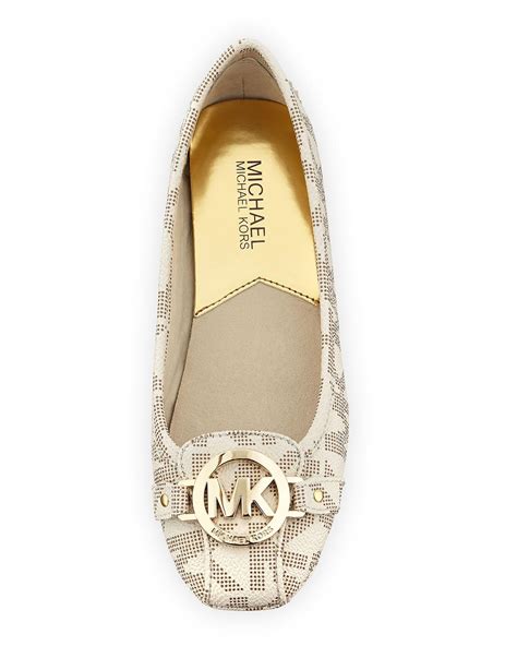 michael kors white fulton flats